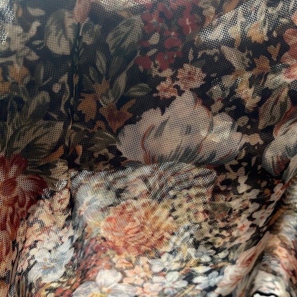 Mesh Ruffle Y2K Rave 70s Disco Retro Sheer Long Sleeve Colorful Tops 90s Club - Picture 5 of 10